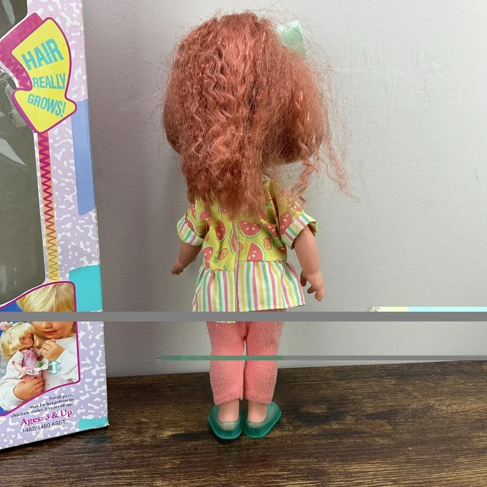 Playskool Dolly Surprise Polly Growing Long Red Hair Doll 10 W Box Vintage 1987